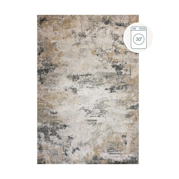 Grau-beiger, waschbarer Teppich, 152 x 230 cm Lila Abstract - Flair Rugs