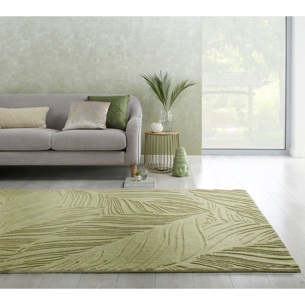 Grüner Wollteppich 200 × 290 cm Lino Leaf - Flair Rugs-image-1