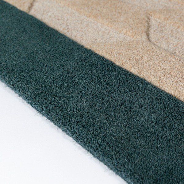 Handgewebter Wollteppich in Naturfarbe/grün-blau, 120 x 170 cm Apex Border Wool - Flair Rugs-image-4