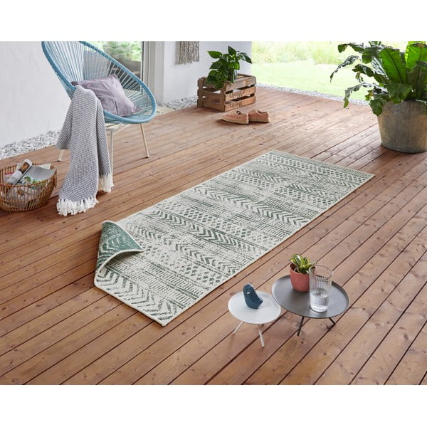 Grüner/beige Teppich für Innen- und Außenbereiche 80x350 cm Biri – Hanse Home-image-1