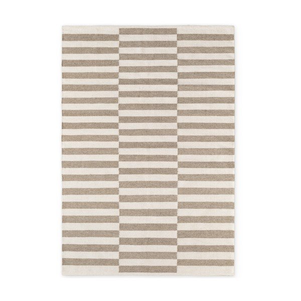 Weiß/grauer, beidseitig nutzbarer, handgewebter Wollteppich, 160 × 230 cm Vika - Hanse Home