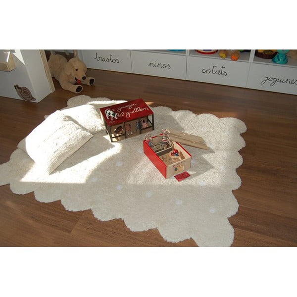 Beiger, waschbarer, handgewebter Baumwollteppich für Kinder, 120 x 160 cm Biscuit Beige - Lorena Canals-image-4