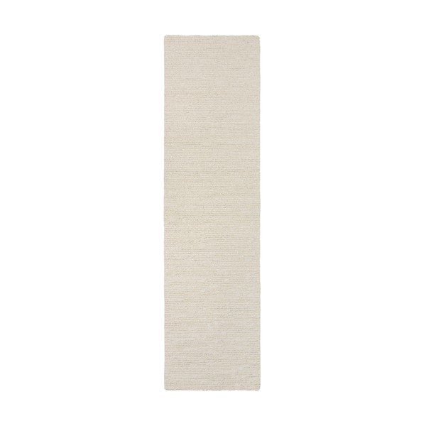 Handgewebter Wollläufer in Elfenbeinfarbe, 80 x 230 cm Harris Boucle - Flair Rugs