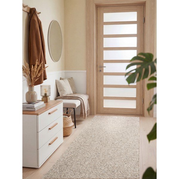 Grau-cremefarbener, waschbarer Läufer, 80 x 240 cm Rocco Dark Cream - Elle Decoration-image-1