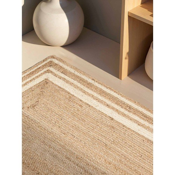 Cremefarben/in Naturfarbe, beidseitig nutzbar/handgewebter Jute-Teppich, 120 x 170 cm Looma - Hanse Home-image-2