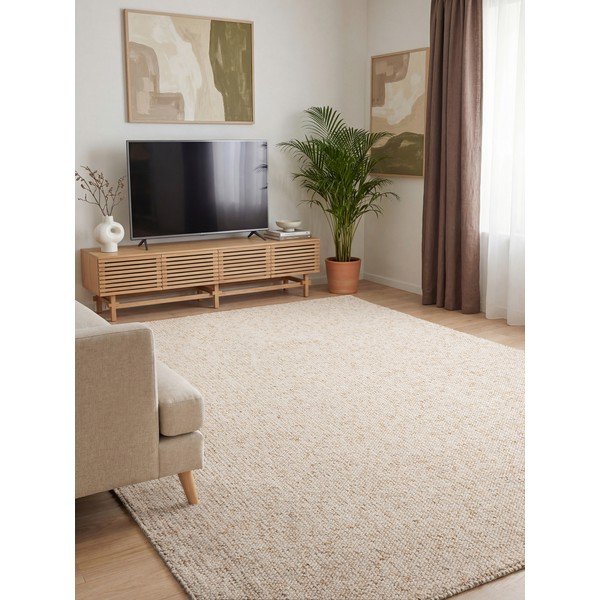 Cremefarbener, waschbarer Teppich, 120 × 170 cm Rocco Cream - Elle Decoration-image-1