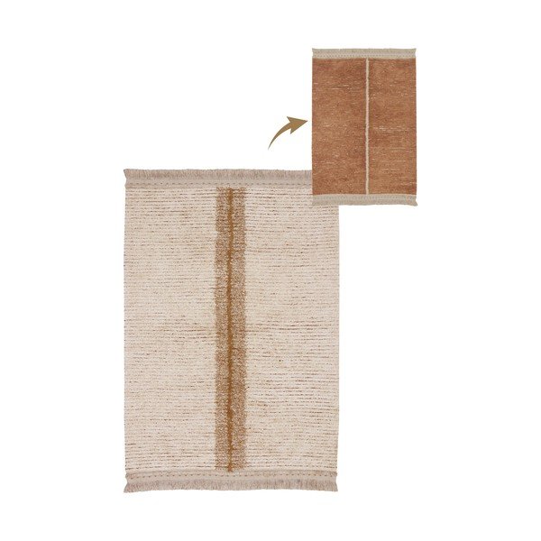 Baumwollteppich in Beige-Ziegelrot, 140 x 200 cm Duetto Toffee - Lorena Canals-image-3