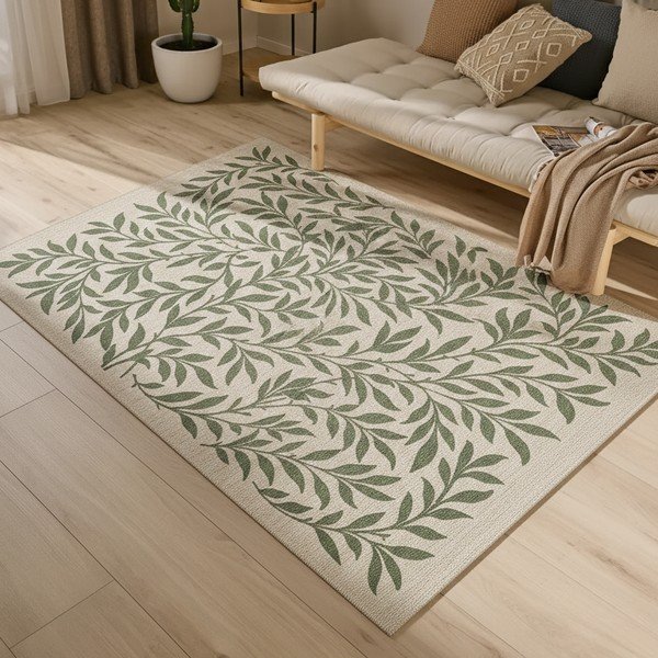 Grüner/cremefarbener Teppich für den Innen- und Außenbereich, 120 × 170 cm Lua - Universal-image-2