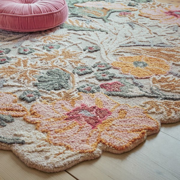 Hellrosa, handgewebter Wollteppich, 200 × 290 cm Daphne Shaped Floral - Flair Rugs-image-2