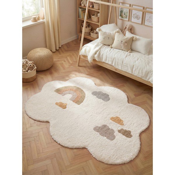 Cremefarbener, waschbarer/handgewebter Baumwoll-Kindenteppich, 140 x 200 cm Snuggle Willy - Hanse Home-image-1