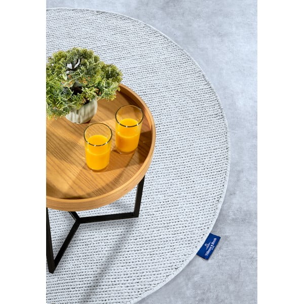 Weißer, handgewebter, runder Wollteppich, Ø 200 cm Francois - Villeroy&Boch-image-2