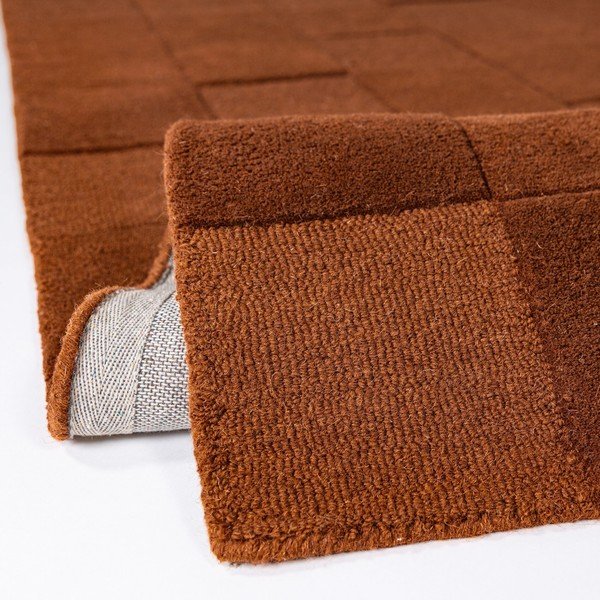 Handgewebter Wollteppich in Terrakotta-Farbe, 200 × 290 cm Checkerboard - Flair Rugs-image-4