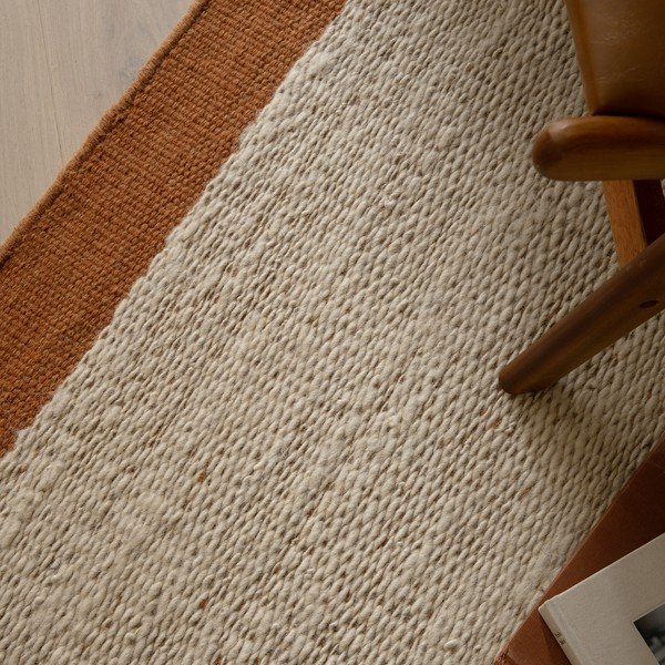 Cremefarbener/terakottafarbener, handgewebter Wollteppich, 160 × 230 cm Lima Rust - Asiatic Carpets-image-2