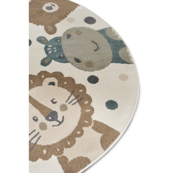 Beiger Kinderteppich, Durchmesser 140 cm Animal Party - Hanse Home-image-1