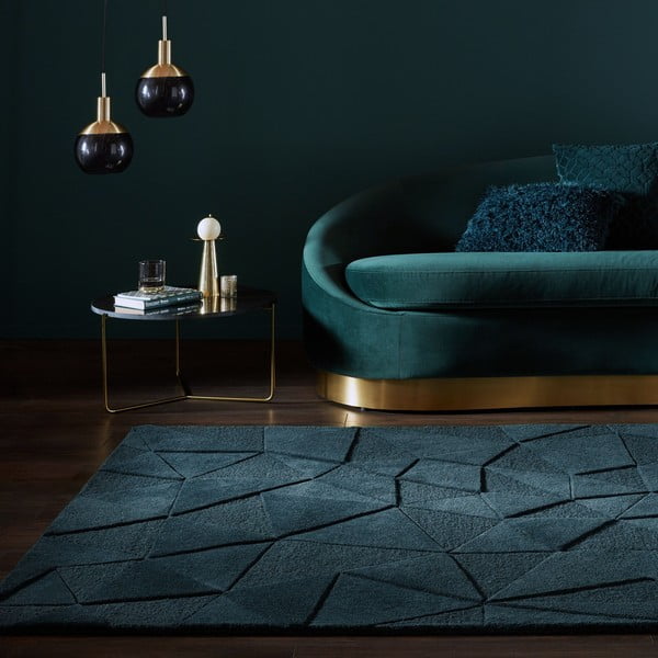 Grün-blauer, handgewebter Wollteppich, 240 × 340 cm Shard - Flair Rugs-image-1