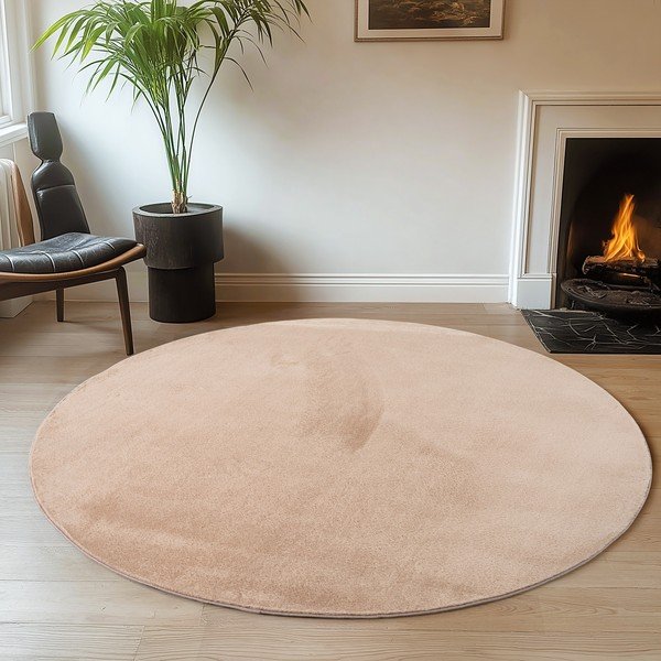 Beiger runder Teppich, Durchmesser 160 cm Joy 1400 - Ayyildiz Carpets-image-1