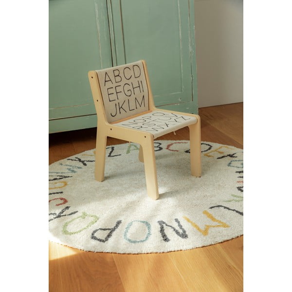 Cremefarbener Spielteppich aus Baumwolle für Kinder, Ø 120 cm ABC Color and Letters - Lorena Canals-image-2
