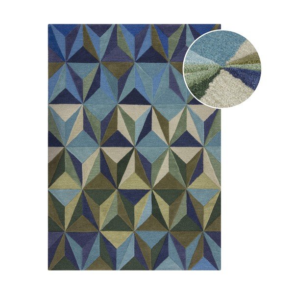 Blauer Wollteppich, 160 × 230 cm Reverie - Flair Rugs