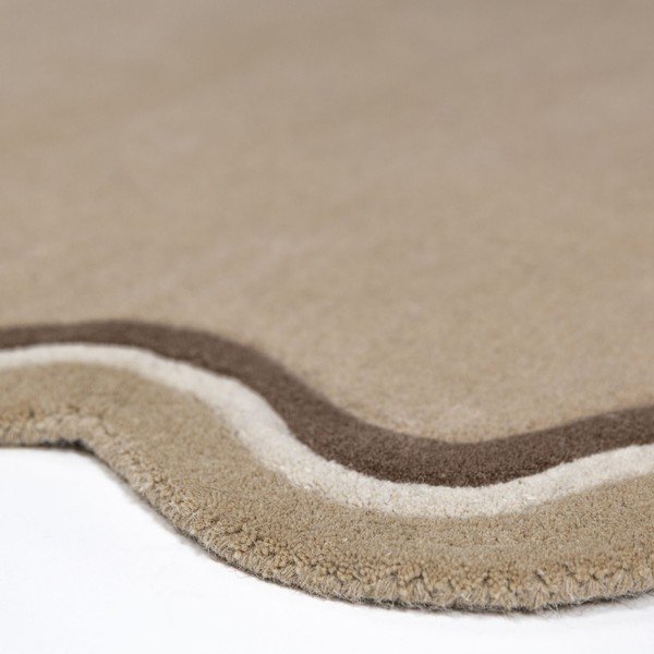 Handgewebter runder Wollteppich in Naturfarbe, Ø 180 cm Leo Scallop - Flair Rugs-image-4