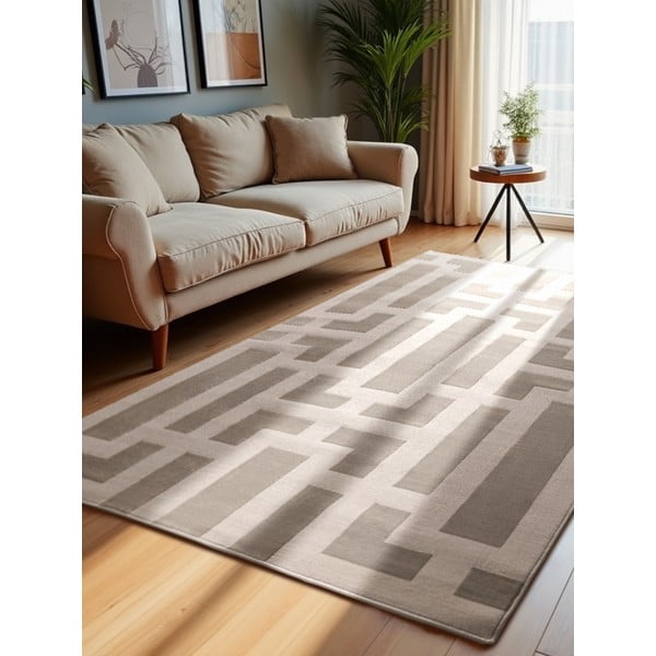 Grau-cremefarbener Teppich 120 × 170 cm Perles Onyx - Elle Decoration-image-1