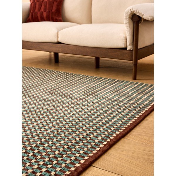 Grünblauer handgewebter Teppich 120x170 cm Ember – MADE-image-2