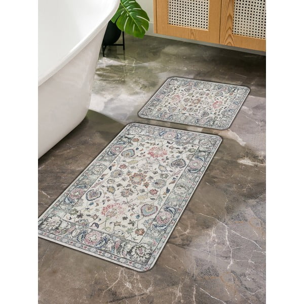 Graue Badezimmerteppiche im 2er-Set, 60 x 100 cm - Mila Home-image-2