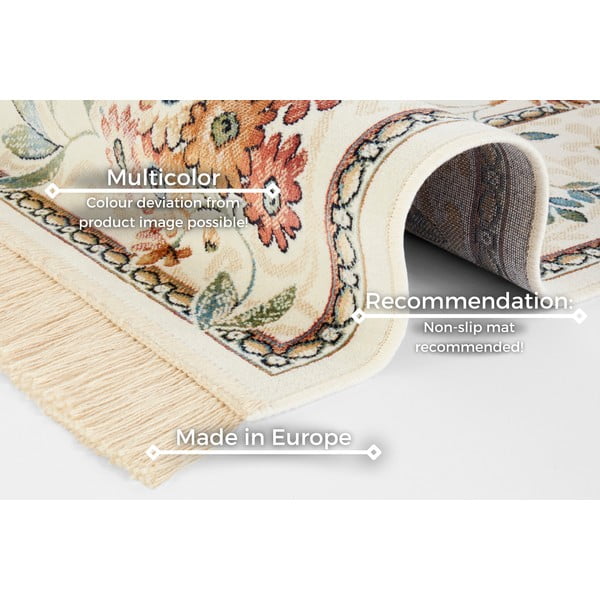 Cremefarbener Viskose-Teppich, 195 × 300 cm Oriental Flowers - Hanse Home-image-4