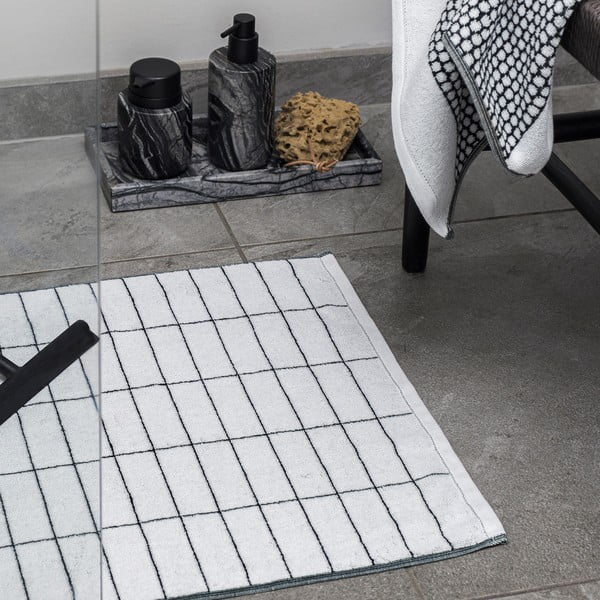 Weiße Badezimmermatte, 50 x 80 cm Tile Stone - Mette Ditmer Denmark-image-1