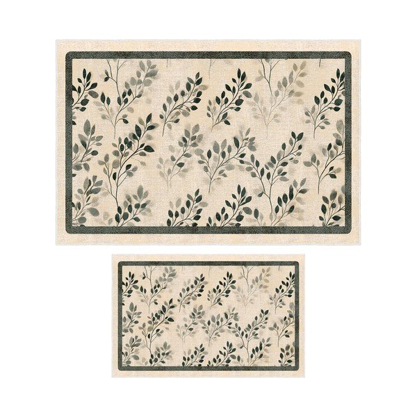 Beigefarbene Badezimmervorleger im 2er-Set, 60 x 100 cm - Foutastic