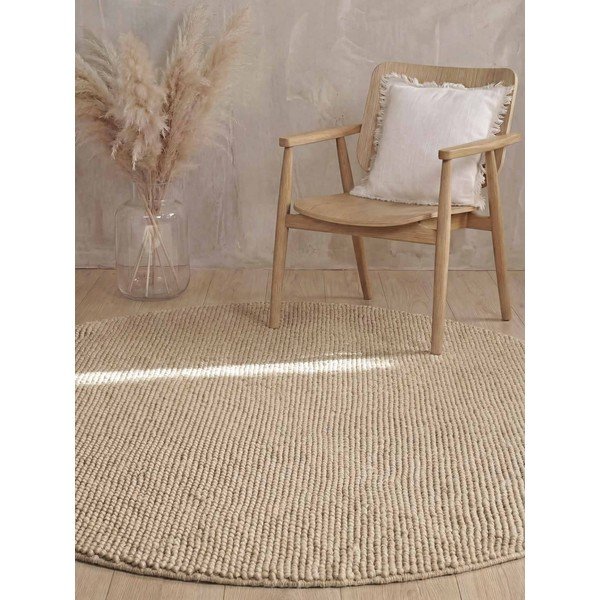 Beiger, handgewebter, runder Wollteppich, Durchmesser 200 cm Richmond Diana - Ted Baker-image-3