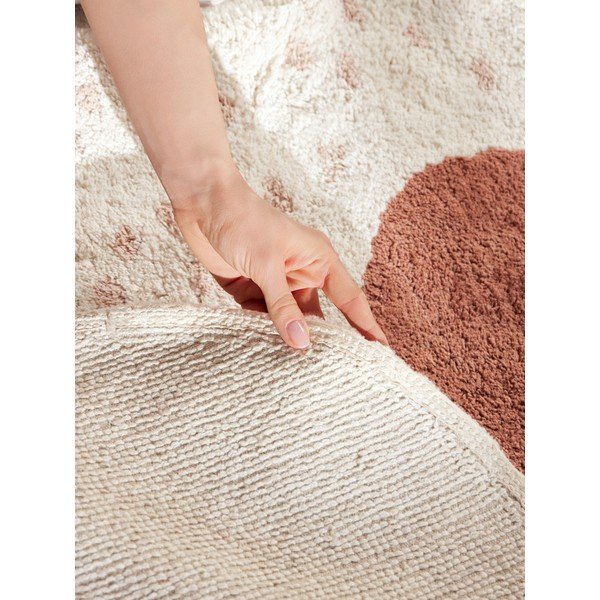 Braun/cremefarbener, waschbarer, handgewebter Baumwollteppich für Kinder, 95 x 120 cm Snuggle Emmi - Hanse Home-image-3