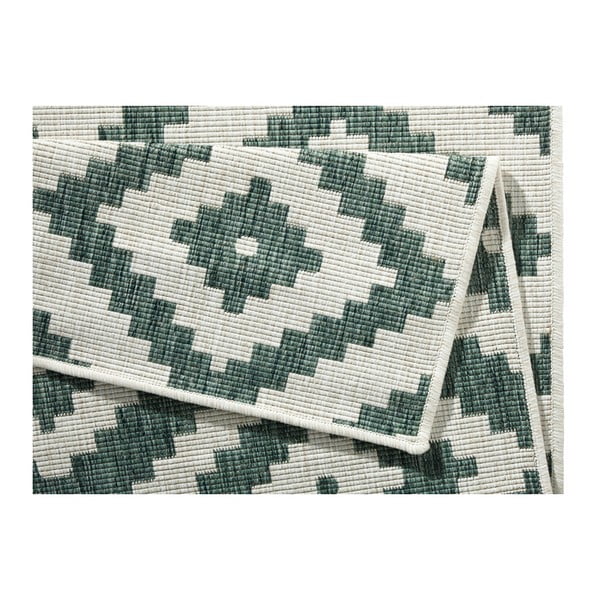 Weißer/grüner Teppich für Innen- und Außenbereiche 200x290 cm Malta – Hanse Home-image-4