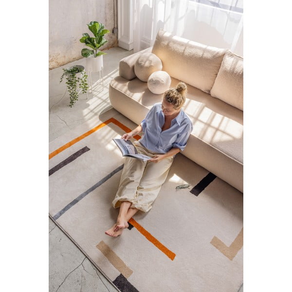 Orange-cremefarbener Teppich 160 × 230 cm Linea - Universal-image-3