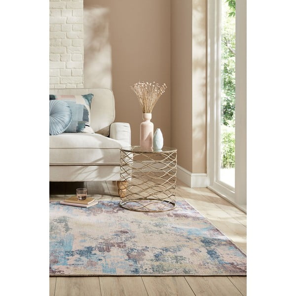 Blau-violetter, waschbarer Teppich mit einem Anteil an recycelten Fasern, 80 x 150 cm Reid - Flair Rugs-image-1