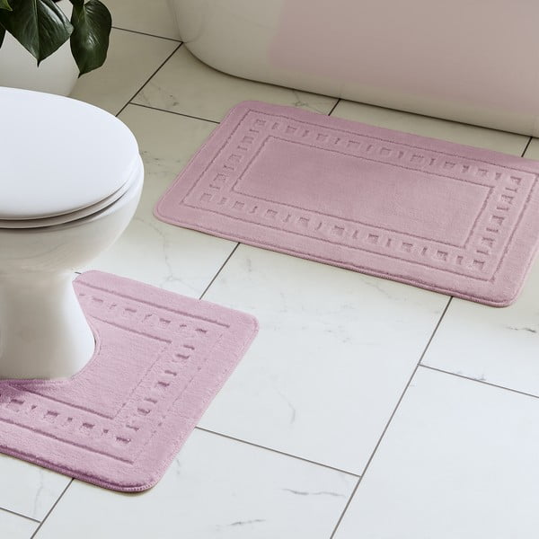 Hellrosa WC-Badezimmerteppiche im 2er-Set, 50 x 80 cm Armoni - Catherine Lansfield-image-1