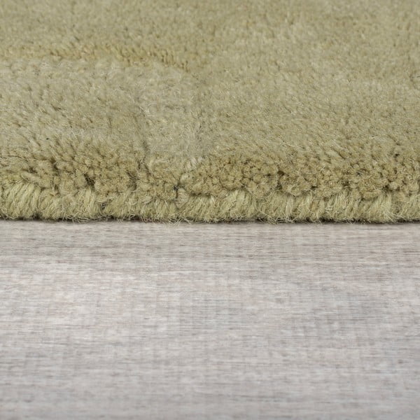Khaki-farbener, handgewebter runder Wollteppich, Ø 160 cm Mesmerise Sage - Flair Rugs-image-3