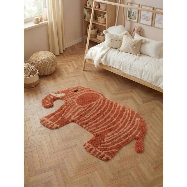 Waschbarer/handgewebter Baumwoll-Kinderepp in Terrakotta-Farbe, 75 x 120 cm Snuggle Elodie - Hanse Home-image-1