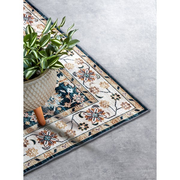 Blauer Teppich 120 × 160 cm Saveh Blue Cream - Elle Decoration-image-2
