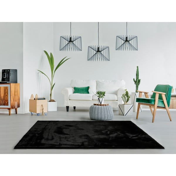 Schwarzer Teppich 160x230 cm Fox Liso – Universal-image-1