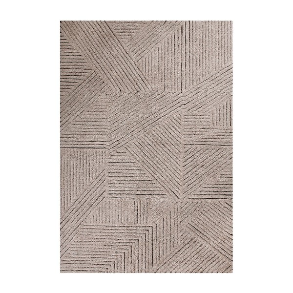 Hellbrauner, waschbarer, handgewebter Wollteppich, 170 x 240 cm Golden Coffee - Lorena Canals