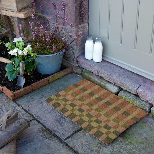 Fußmatte aus Kokosfasern, 40 x 60 cm Pink and Blue Check - Artsy Doormats-image-3