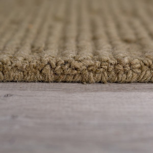 Khaki-farbener, handgewebter Wollteppich, 160 x 230 cm Harris Boucle - Flair Rugs-image-4