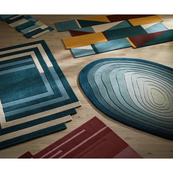 Blauer Wollteppich, 160 × 230 cm Puddle Ombre Wool - Flair Rugs-image-4