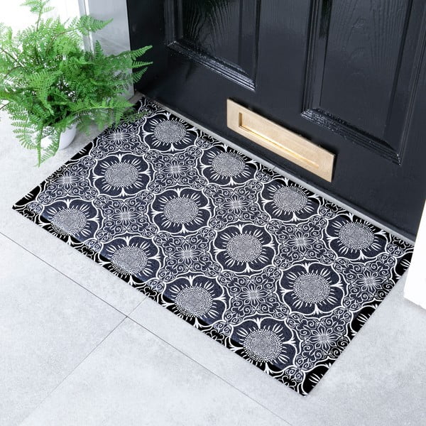 Fußmatte 40 × 70 cm Black And White Floral - Artsy Doormats-image-1