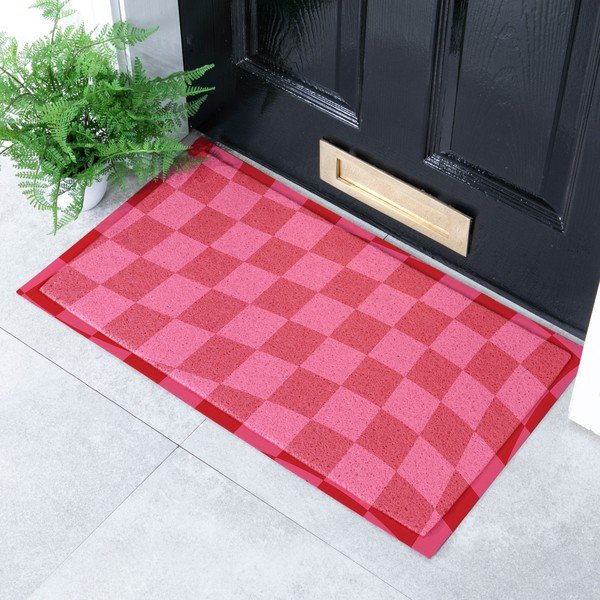 Fußmatte recycelter Kunststoff 40x70 cm Wavy Checkerboard  – Artsy Doormats-image-1