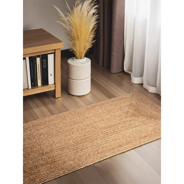 Doppelseitiger, handgewebter Jute-Läufer in Naturfarbe, 80 × 200 cm Juno - Hanse Home-image-1