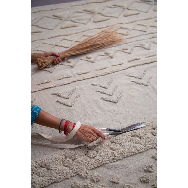 Weißer, waschbarer, handgewebter Baumwollteppich, 200 × 300 cm Tribu Natural - Lorena Canals-image-4