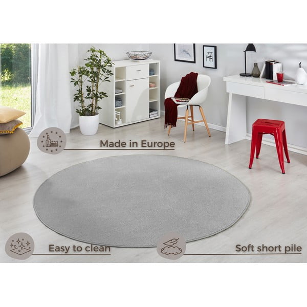 Hellgrauer runder Teppich, Ø 133 cm Fancy - Hanse Home-image-4