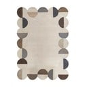 Grau-beiger, handgewebter Wollteppich, 120 × 170 cm Mia Scallop Frame - Flair Rugs