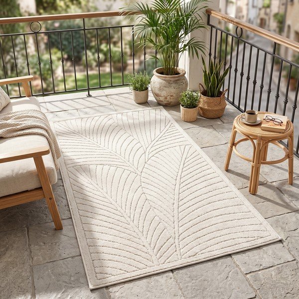 Cremefarbene Lauffläche für den Innen- und Außenbereich, 80 × 250 cm Nova 1203 - Ayyildiz Carpets-image-1